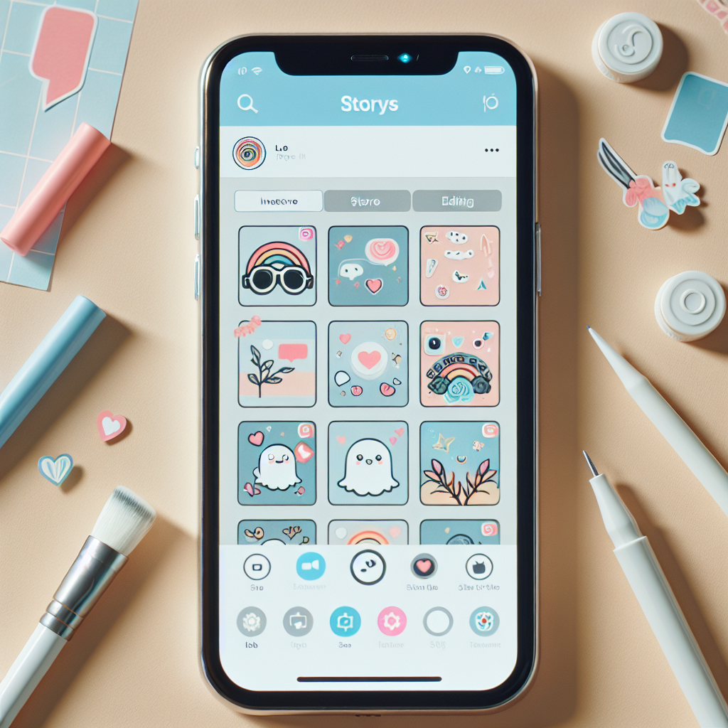 Instagram Story editing interface with interactive stickers