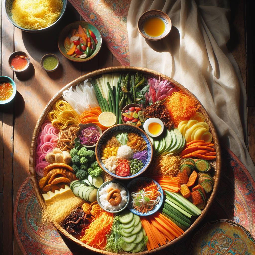 Beautifully plated Southeast Asian specialty dishes