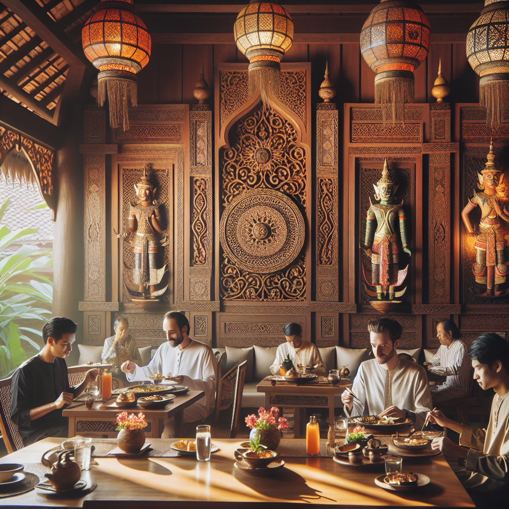 Southeast Asian restaurant social media photo with traditional elements